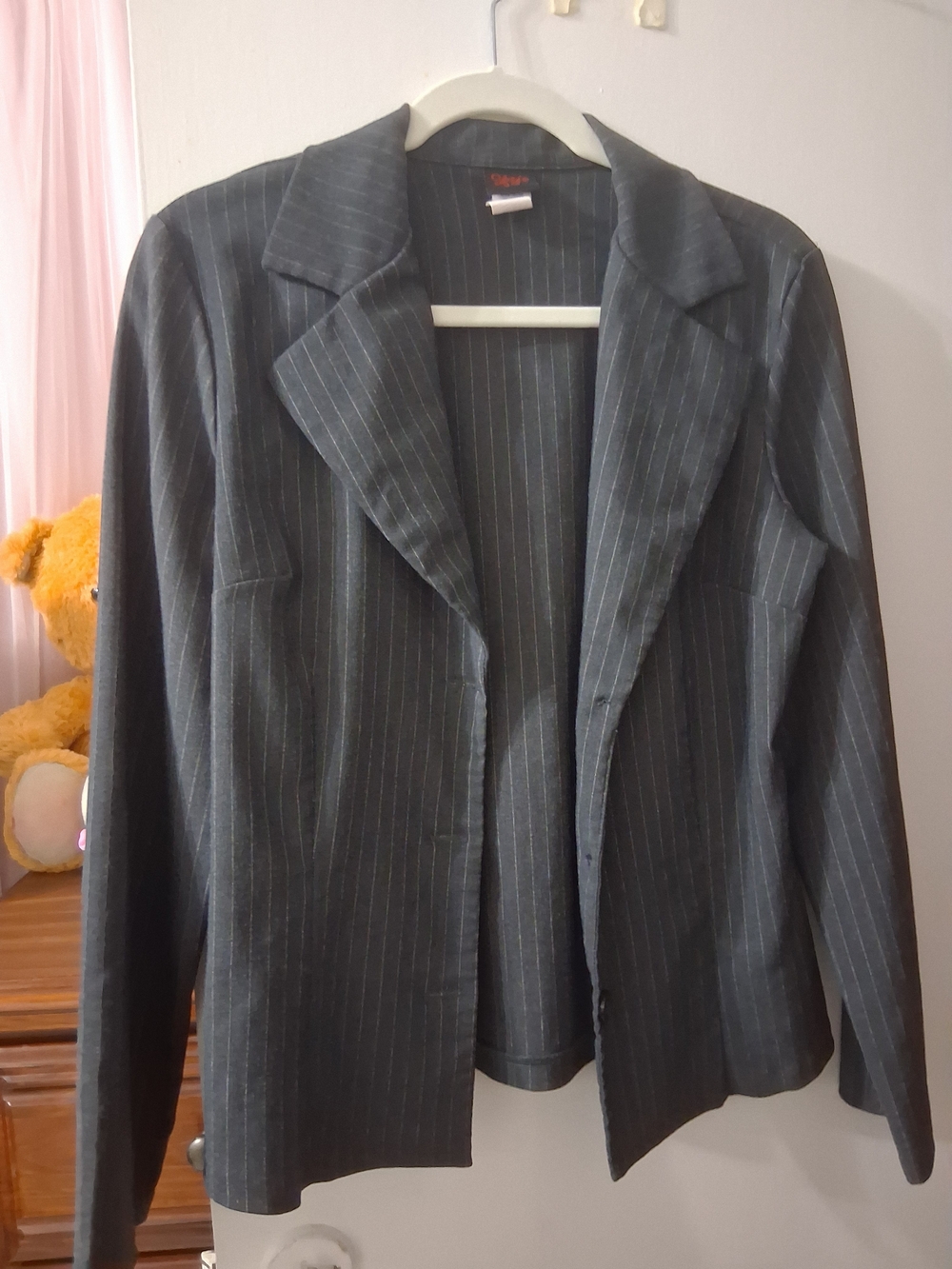 Classic Pinstripe Women's Blazer - Black